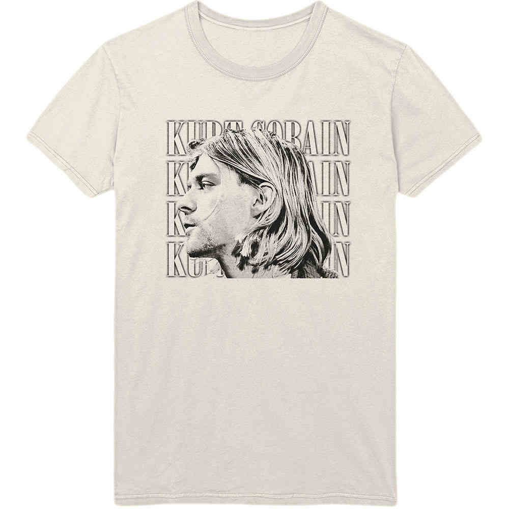 Kurt Cobain - Contrast Profile Tshirt Homme - Crème